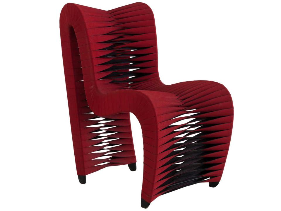 Seat Belt Red Upholstered Side Dining Chair