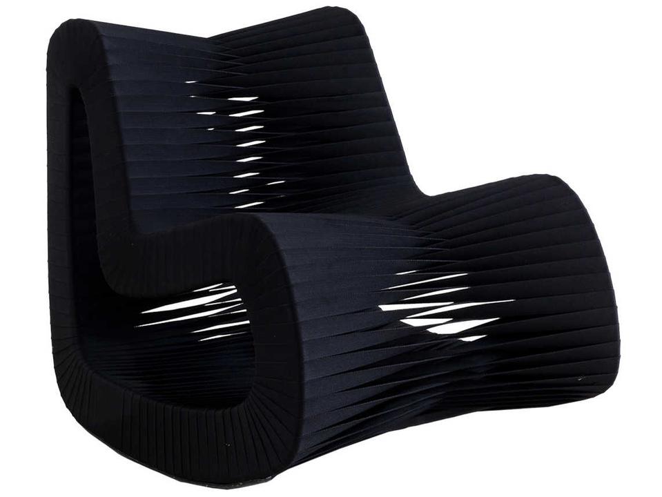 Seat Belt Rocker Rocking Chair in Black with Metal Frame