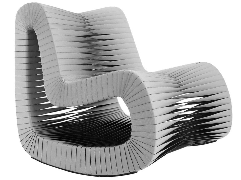 Seat Belt Rocking Chair in Gray Black