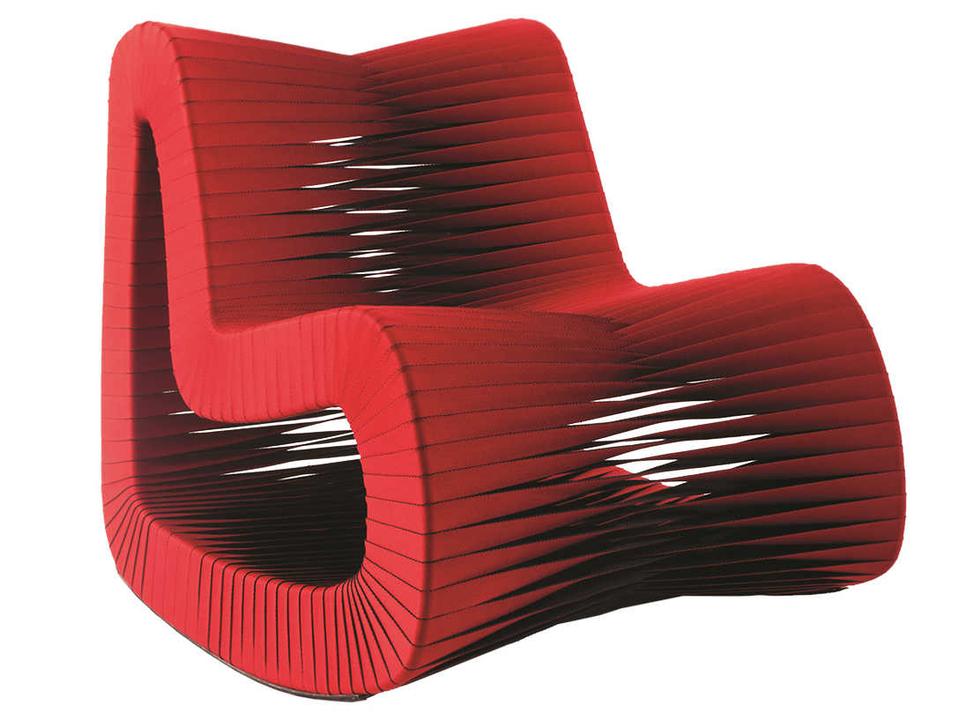 Seat Belt Contemporary Rocking Chair in Red