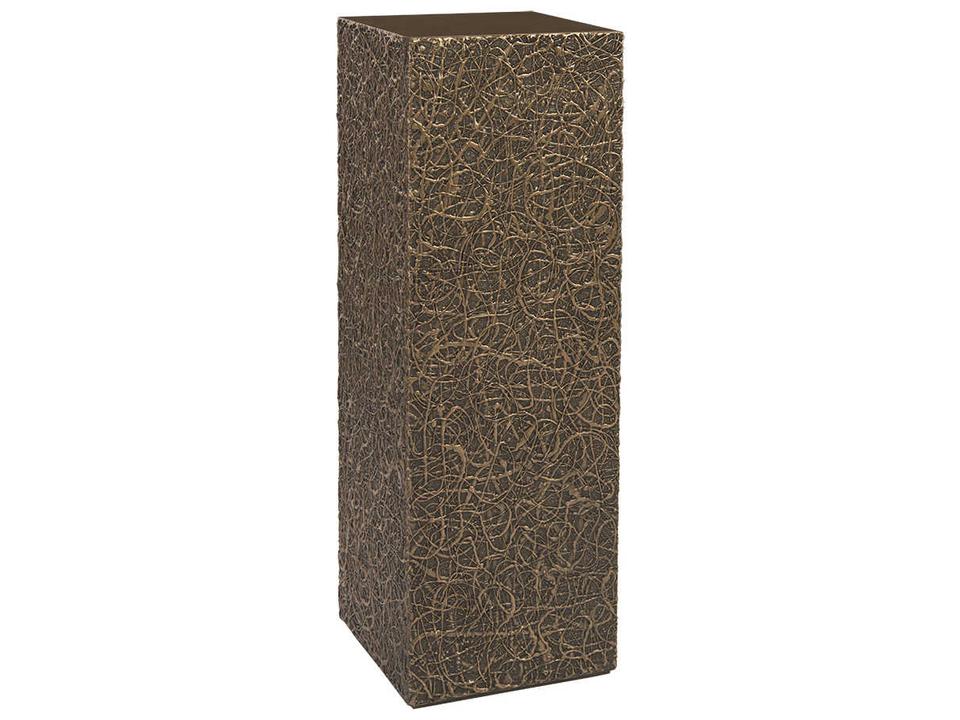 String Square Polished Bronze End Table