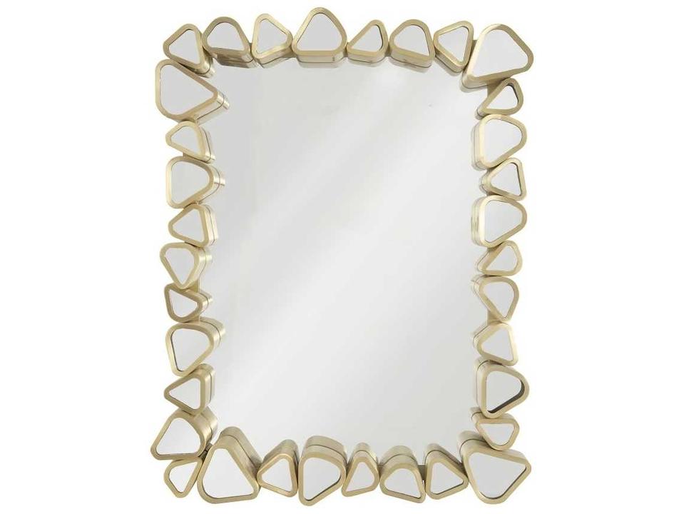 Pebble Rectangular Wall Mirror in Brushed Brass