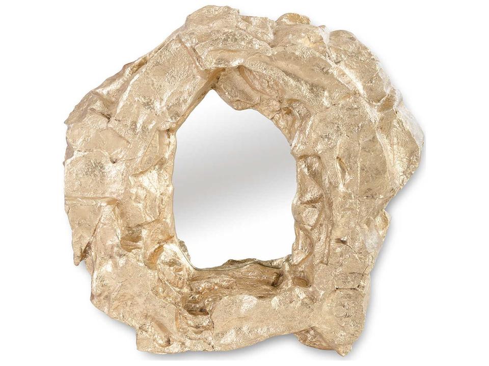 Rock Pond Asymmetrical Wall Mirror in Gold Leaf