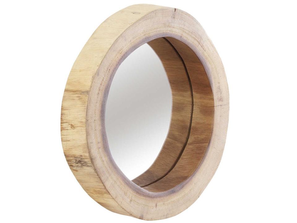Chuleta Round Wall Mirror in Natural Chamcha Wood