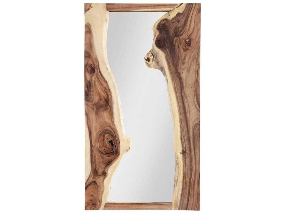 River Chamcha Wood Wall Mirror in Natural Finish