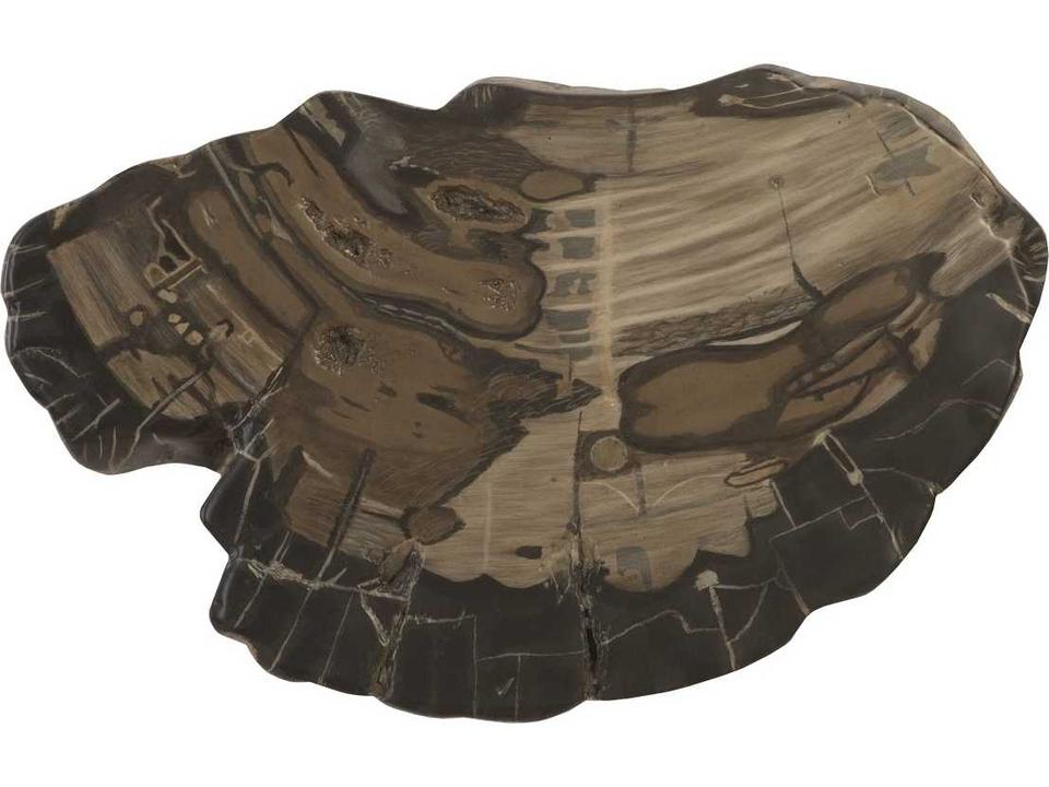 Cast Petrified Wood Wall Tile in Brown Grey Resin