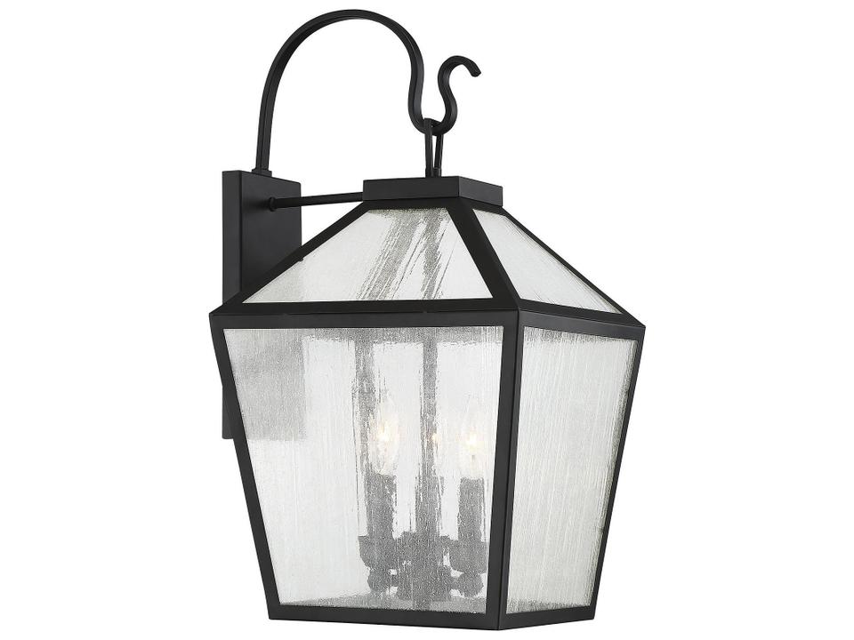 Woodstock 3-Light Outdoor Wall Lantern in Matte Black
