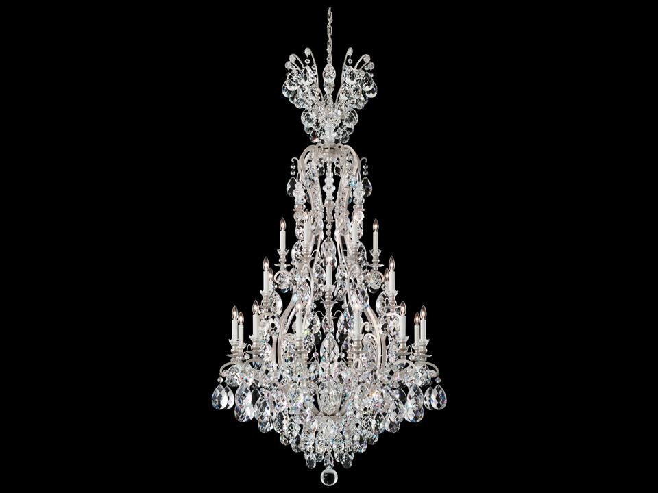 25-Light Renaissance Crystal Candelabra Chandelier in Gold