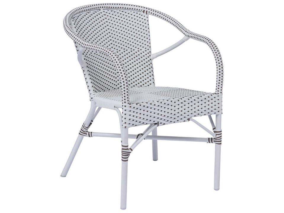 Alu Affaire Madelaine Dining Arm Chair in White Cappuccino Dots