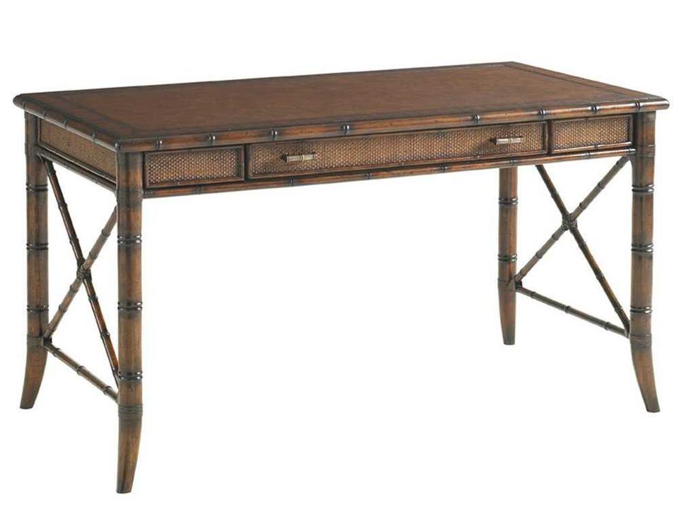 Bal Harbour Marianna Writing Desk in Sienna Rosewood with Leather Top