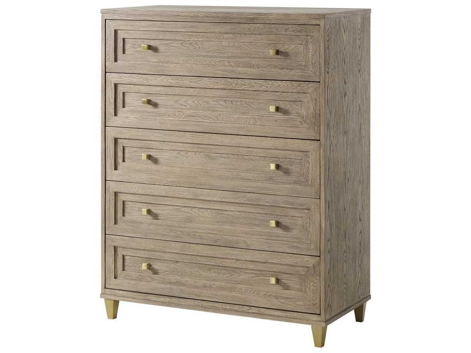Claiborne 5-Drawer Accent Chest Natural Gold Oak Wood