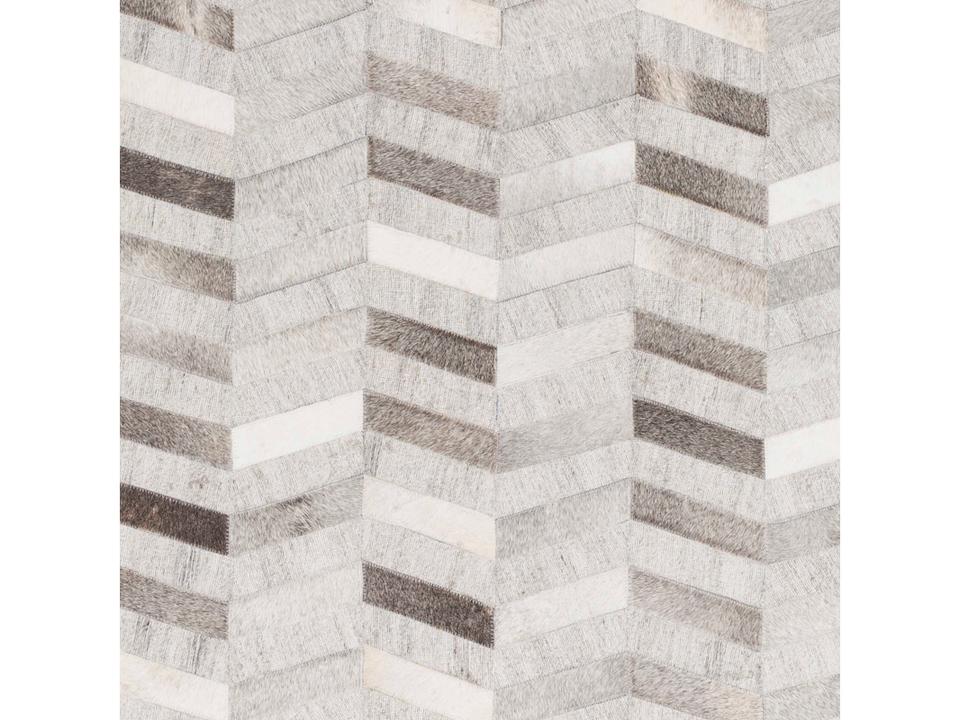 Medora Hand-Crafted Chevron Area Rug with Hair On Hide and Chenille-Viscose