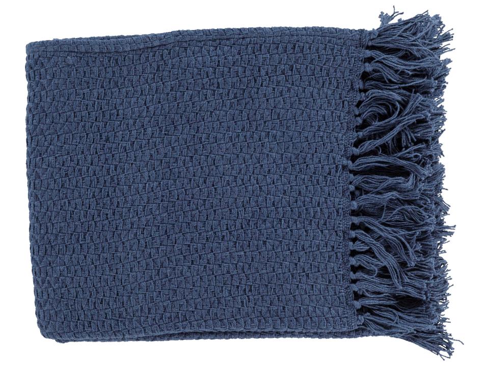 Tressa 100 Percent Cotton Throw Blanket in Navy