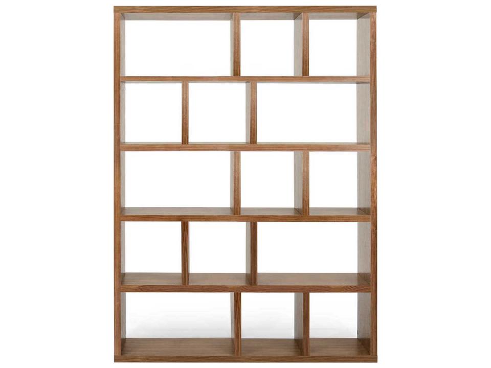 Berlin 5-Tier Walnut Bookcase Modern Shelving Unit