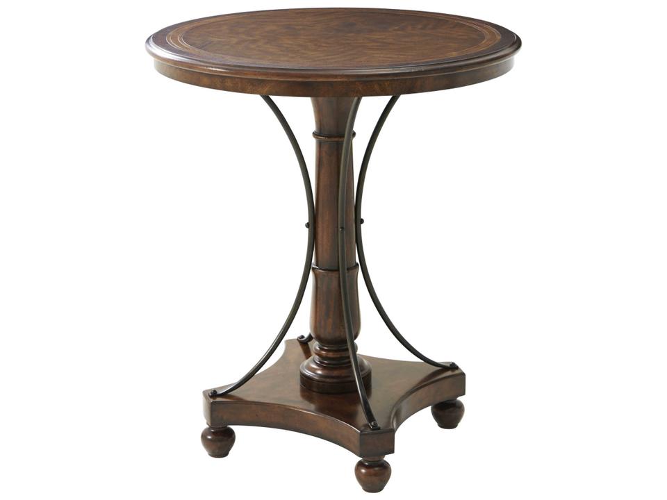 Arrondissement 36-Inch Round Bar Table in Cerejeira Mahogany and Iron