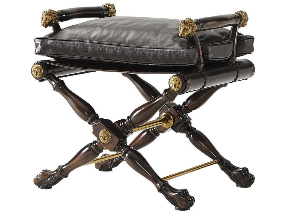The Director's Regency Style Accent Stool in Antique Ramsey Mahogany