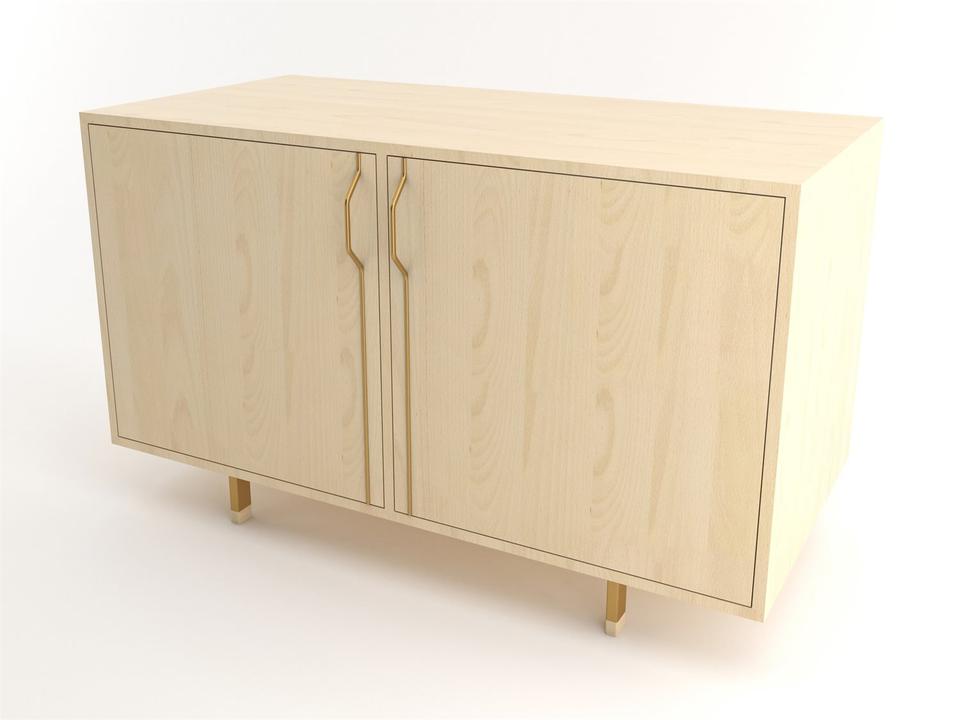Chapman 47-Inch Maple Wood Sideboard in Brassy Gold