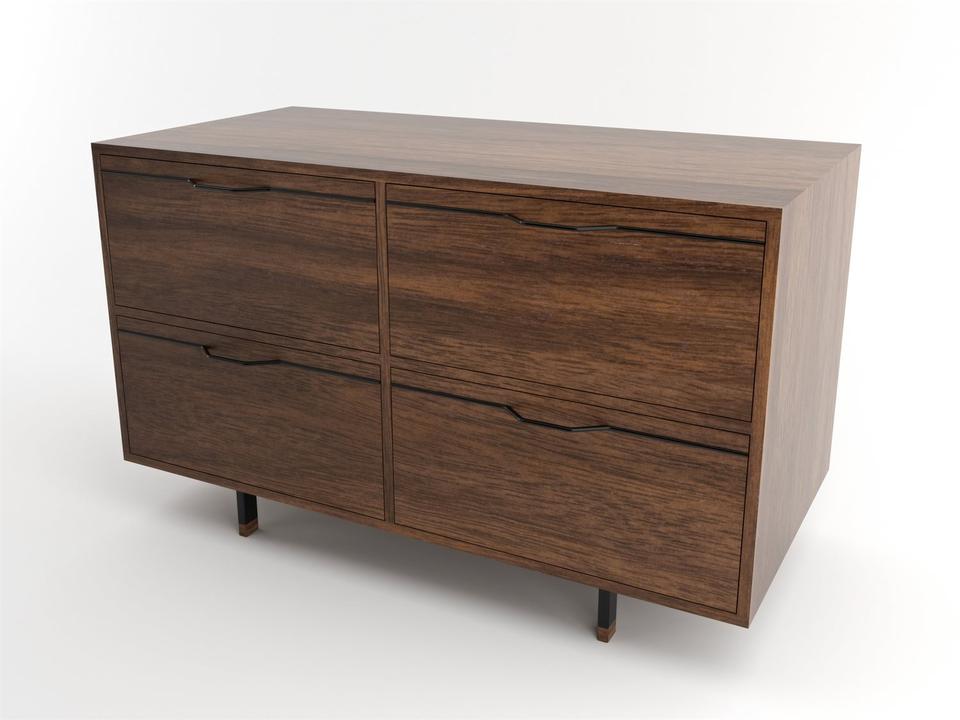 Chapman Double Unit Walnut Credenza Modern Dresser