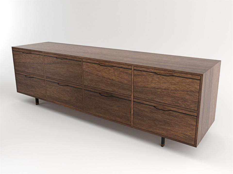 Chapman Storage Long 8-Drawer Walnut Double Dresser