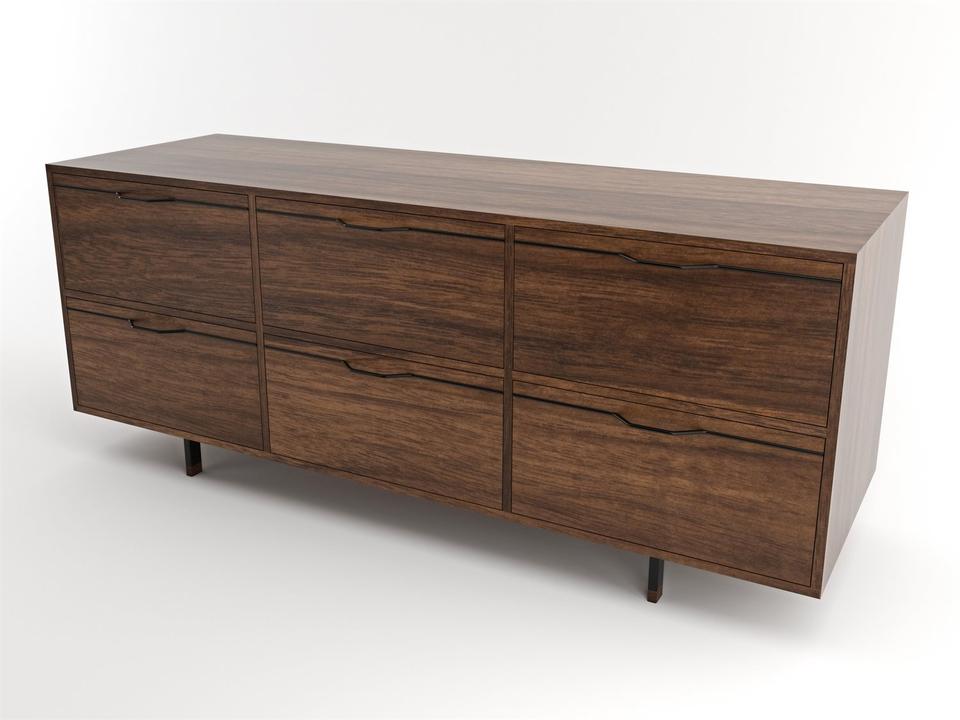 Chapman 6-Drawer Triple Dresser Walnut