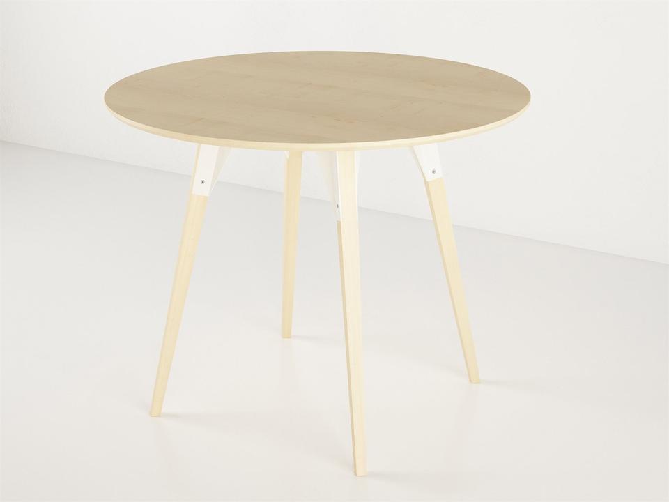 Clarke Collection Round Dining Table in Maple and White
