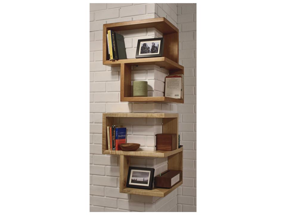 Franklin Corner Wall Shelf in Solid Maple Wood