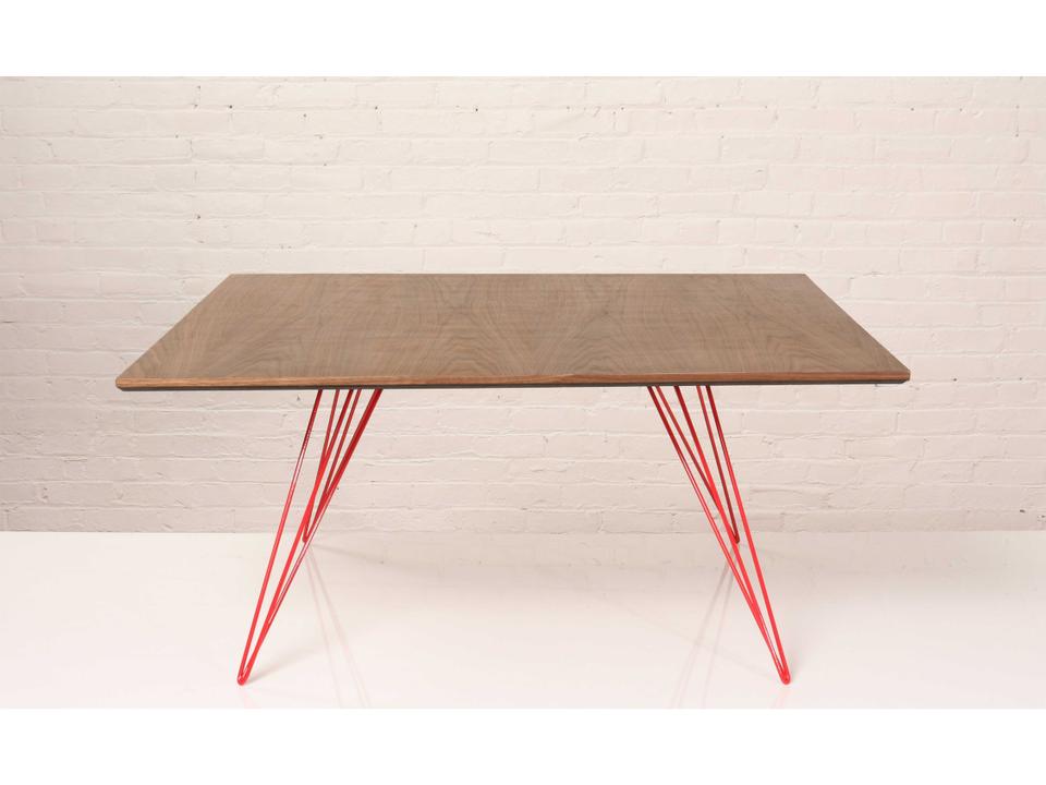 Williams Small Square Walnut Coffee Table with Steel Base