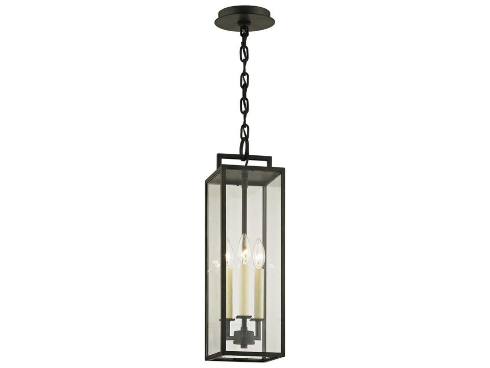 Beckham 3-Light Outdoor Pendant Light in Forged Iron