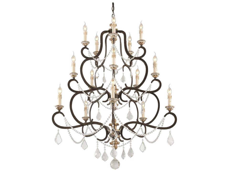 Bordeaux 15-Light Chandelier in Parisian Bronze
