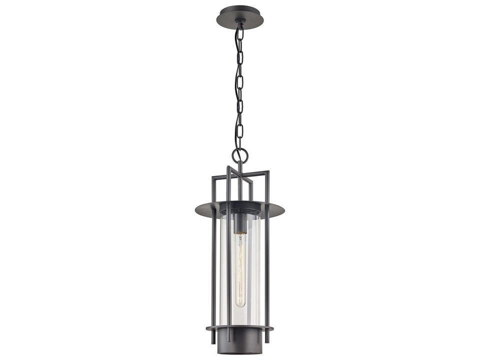 Carroll Park 1-Light Lantern Pendant in Textured Bronze