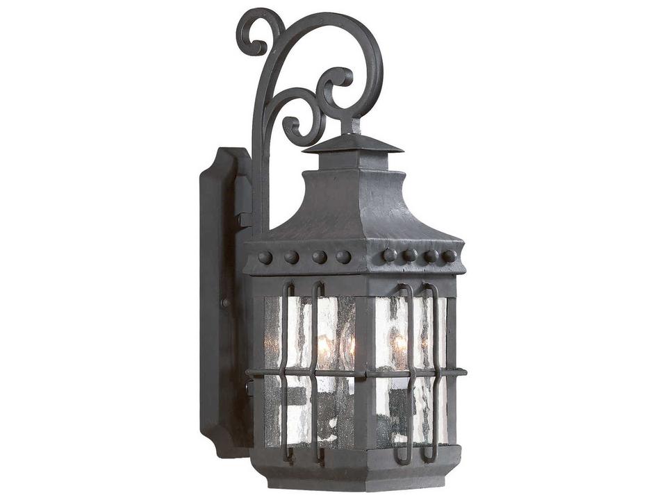 Dover 3-Light Outdoor Wall Light in Natural Bronze and Clear Seeded Glass