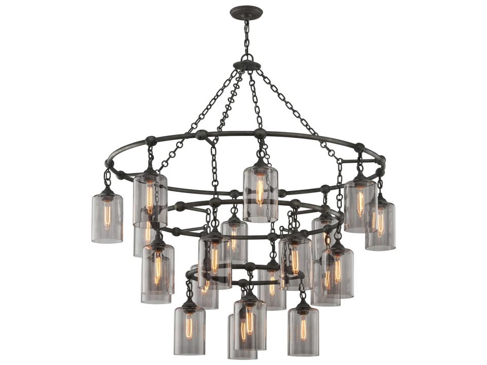 Gotham 20-Light Chandelier in Aged Silver