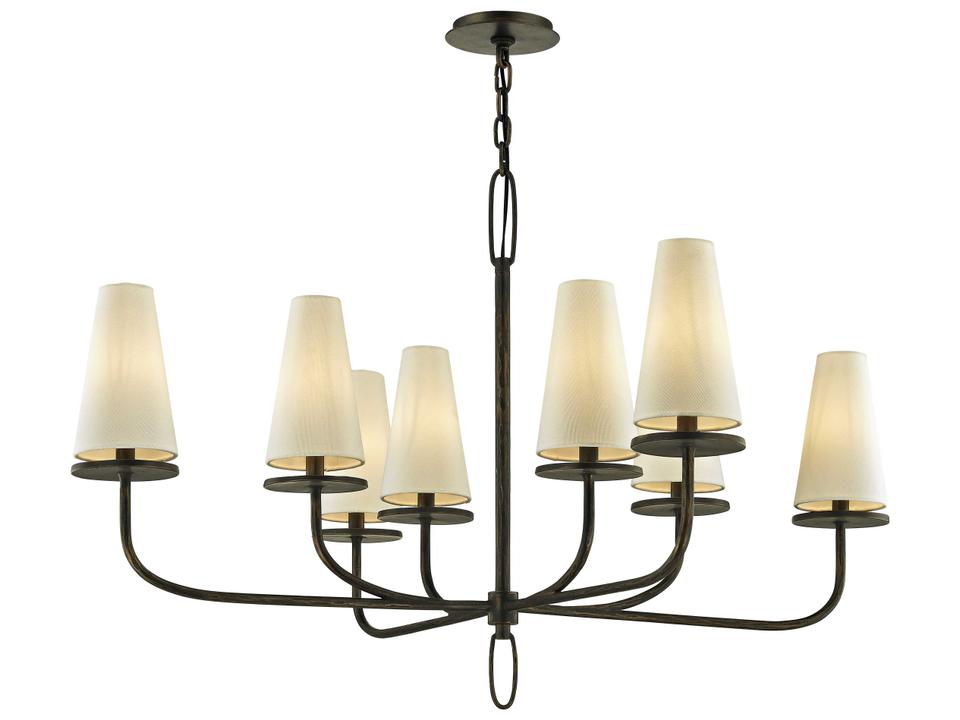 Marcel 8 Light Chandelier in Textured Bronze