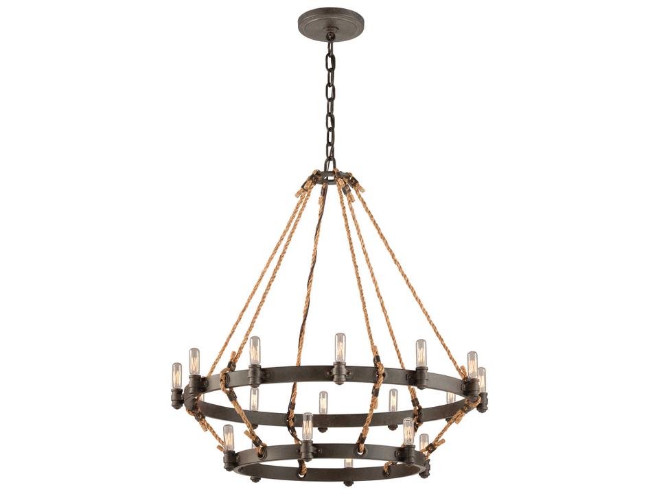 Pike Place 18-Light Chandelier in Heritage Bronze and Solid Aluminum