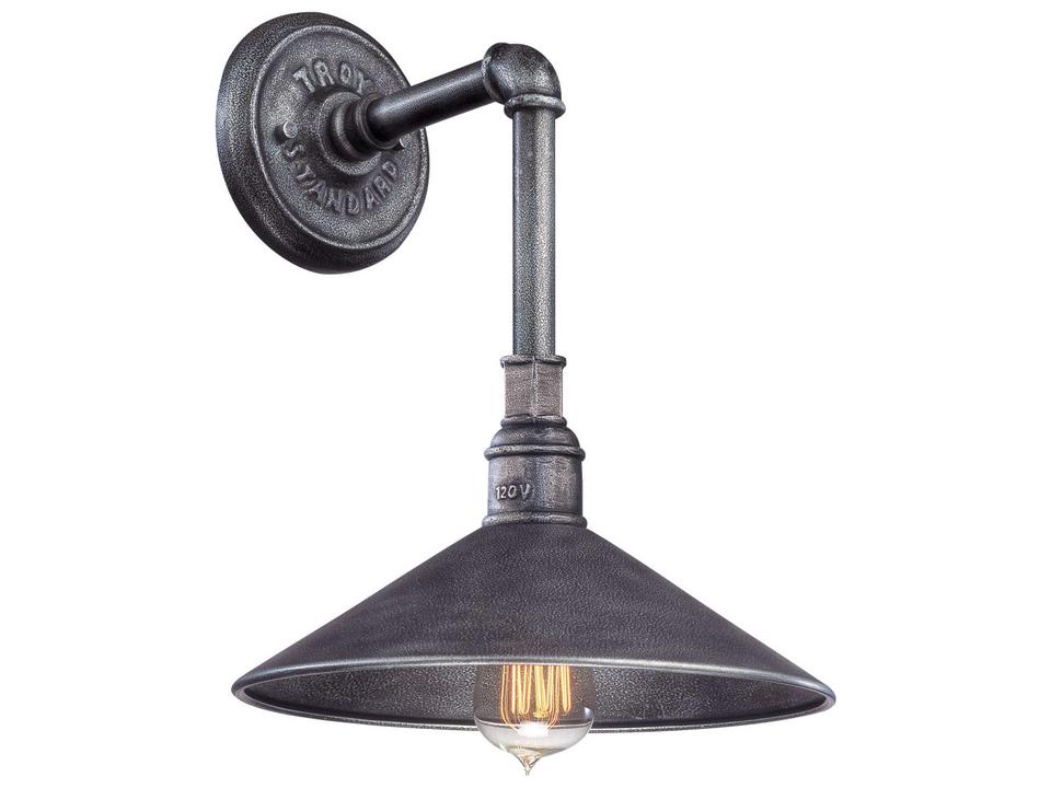 Toledo Industrial Outdoor Wall Sconce in Old Silver