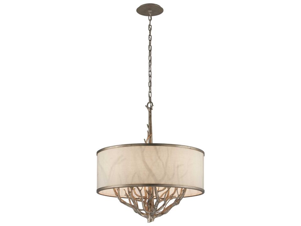 Whitman 6-Light Chandelier in Vienna Bronze with Hardback Linen Shade
