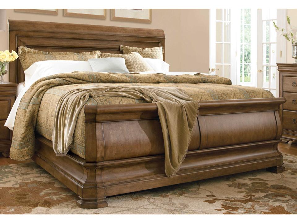 New Lou California King Sleigh Bed in Cognac Finish