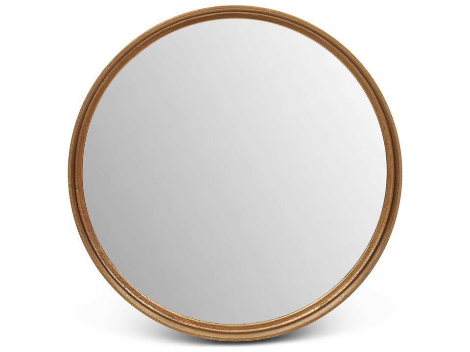 Samar Round Wall Mirror 23-Inch Antique Brass