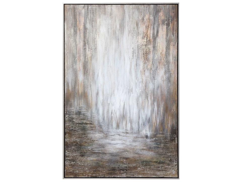 Desert Rain Hand Painted Canvas Wall Art with Antique Silver Frame