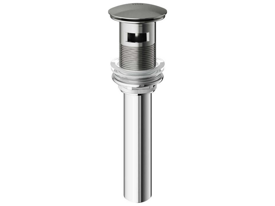 Pop-Up Drain with Overflow in Brushed Nickel and Solid Brass