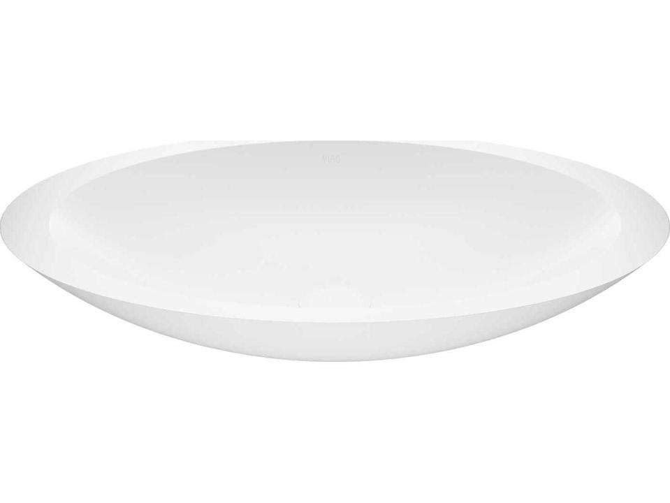 Wisteria Oval Matte Stone Vessel Bathroom Sink in Matte White