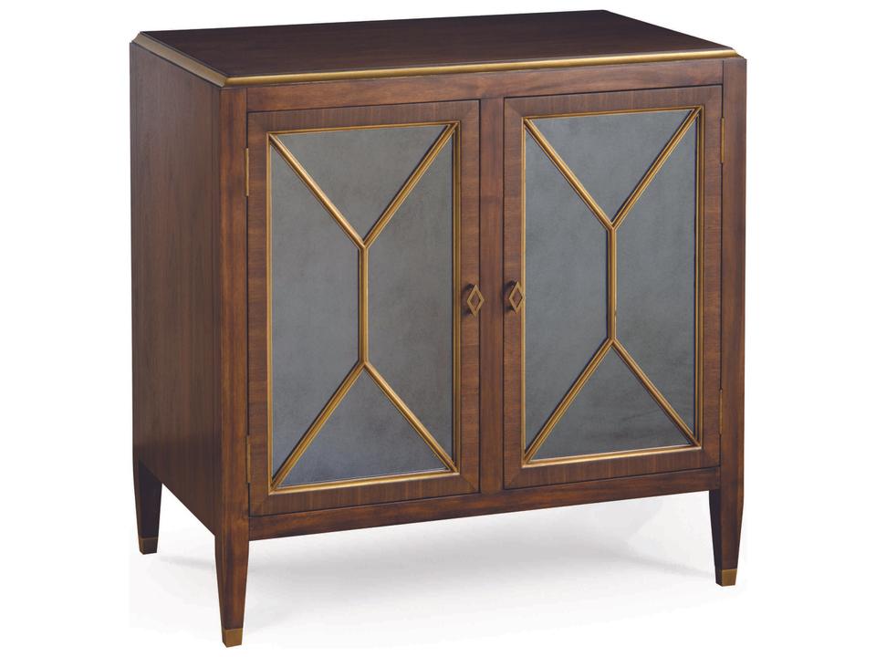 Amanda Two-Door Cabinet with Antique Mirrored Front