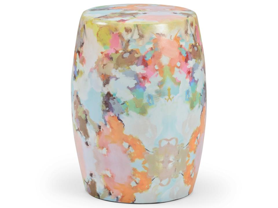 Green Blue Orange Beige Pink Accent Stool