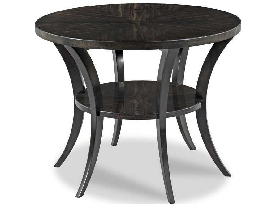 Fontane Round Coffee Table in Midnight Finish with Eucalyptus Veneer