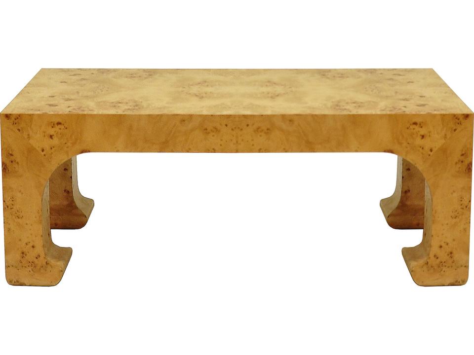 Nicola Pagoda Style Coffee Table in Matte Burl Wood