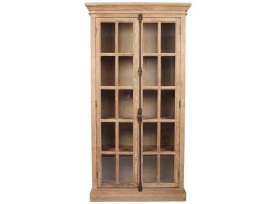 Marceline 2-Door Display Cabinet in Limed Grey Oak