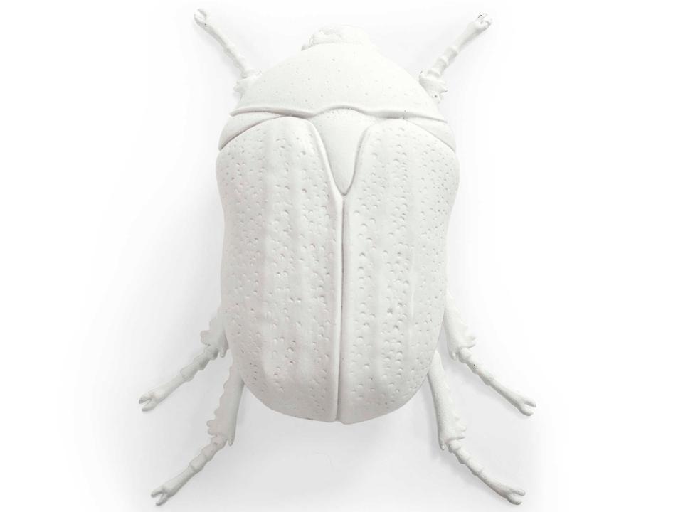 White Resin Beetle 3D Wall Art