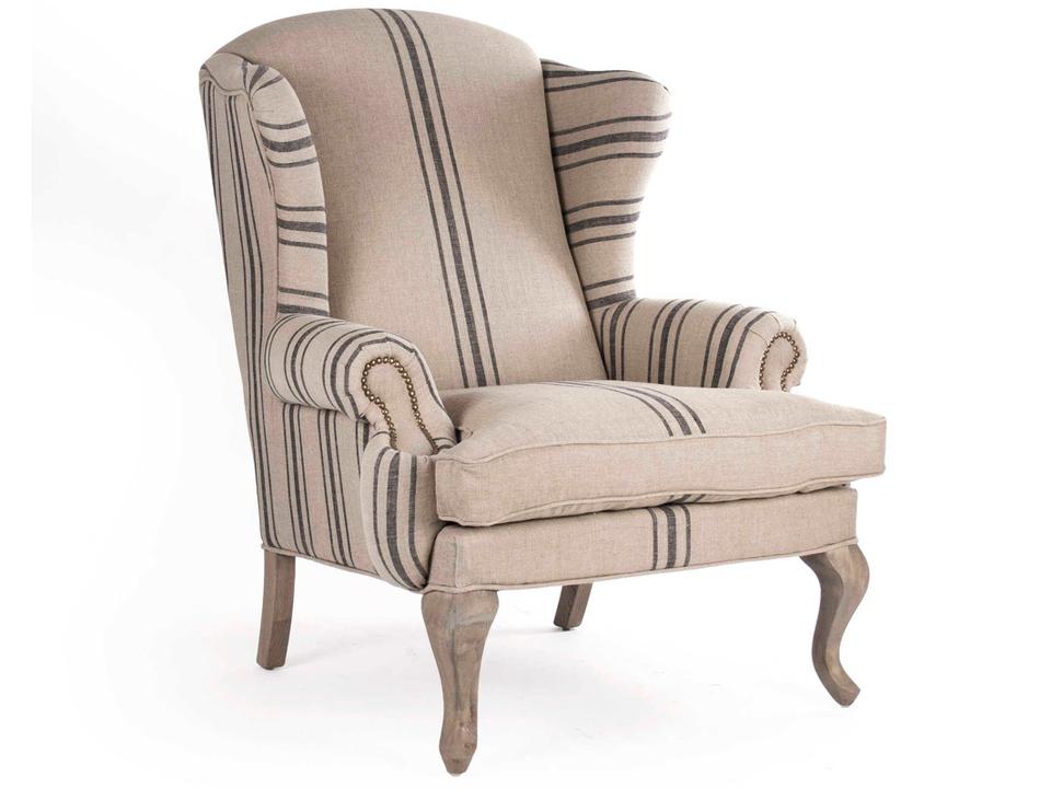 Beige Fabric Accent Chair