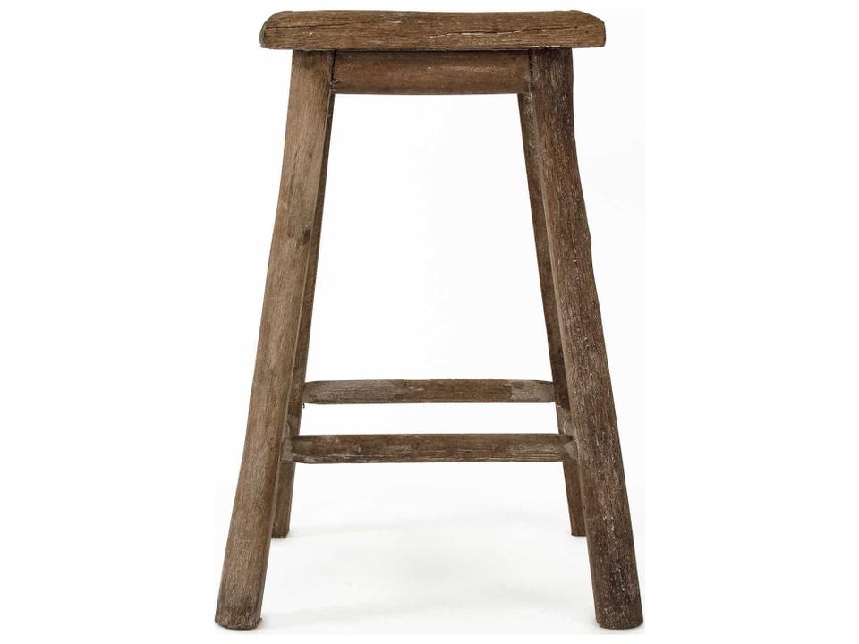 Weathered Brown Wood Accent Stool