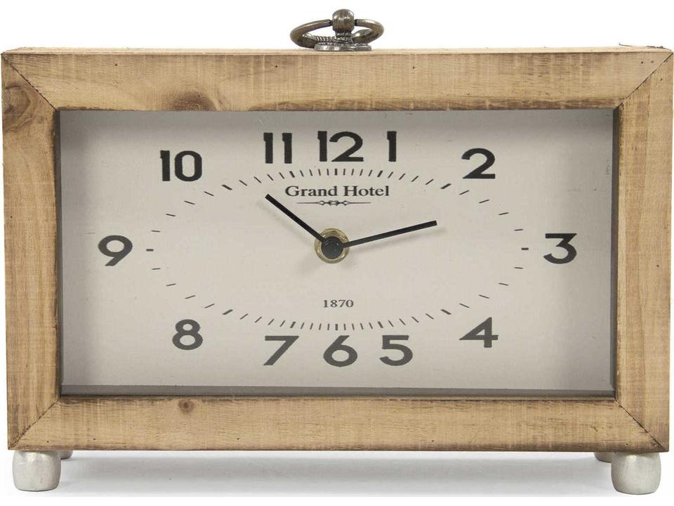 Wooden Box Clock in Brown and White Fir Wood
